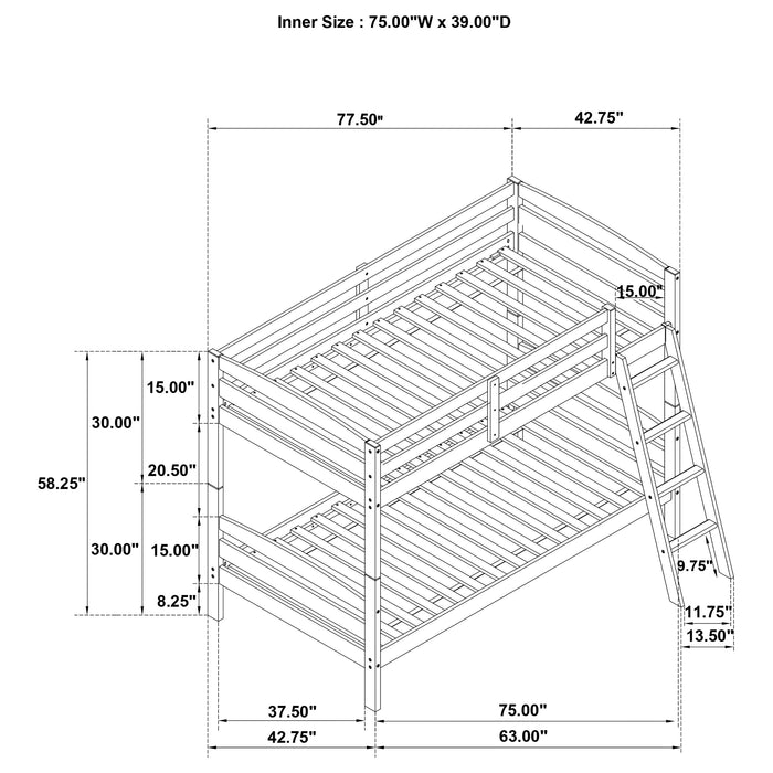 Rhea Bunk Bed - U&U Home Budget Furniture (Carteret, NJ)
