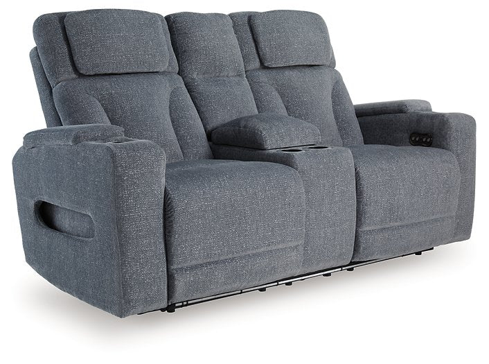 Studio Cave Power Reclining Loveseat with Console - U&U Home Budget Furniture (Carteret, NJ)