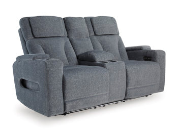 Studio Cave Power Reclining Loveseat with Console - U&U Home Budget Furniture (Carteret, NJ)