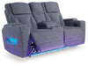 Studio Cave Power Reclining Loveseat with Console - U&U Home Budget Furniture (Carteret, NJ)