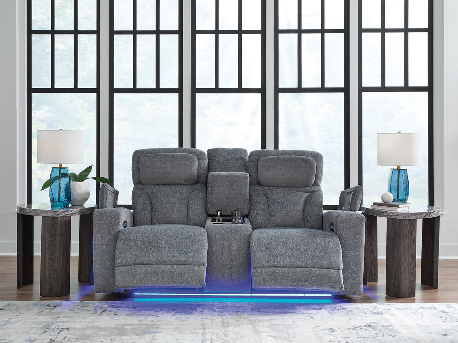 Studio Cave Power Reclining Loveseat with Console - U&U Home Budget Furniture (Carteret, NJ)
