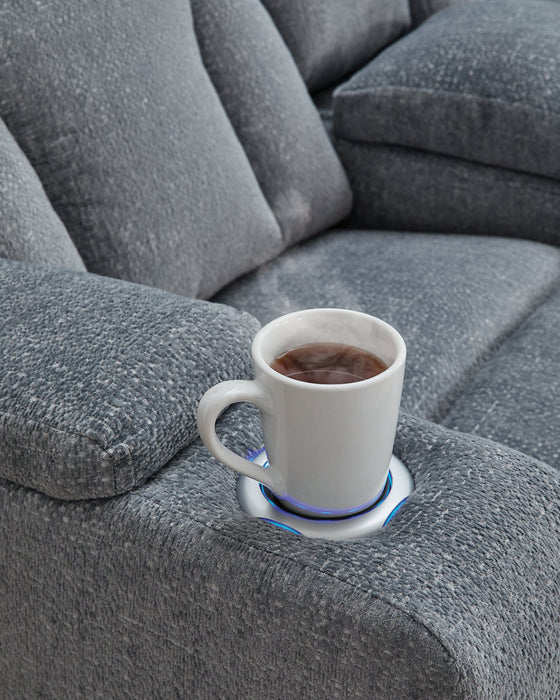 Studio Cave Power Reclining Loveseat with Console - U&U Home Budget Furniture (Carteret, NJ)