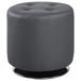Bowman Round Upholstered Ottoman Grey - U&U Home Budget Furniture (Carteret, NJ)