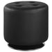 Bowman Round Upholstered Ottoman Black - U&U Home Budget Furniture (Carteret, NJ)