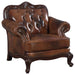 Victoria Rolled Arm Chair Tri-tone and Brown - U&U Home Budget Furniture (Carteret, NJ)