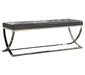Walton Rectangle Upholstered Tufted Bench Black - U&U Home Budget Furniture (Carteret, NJ)
