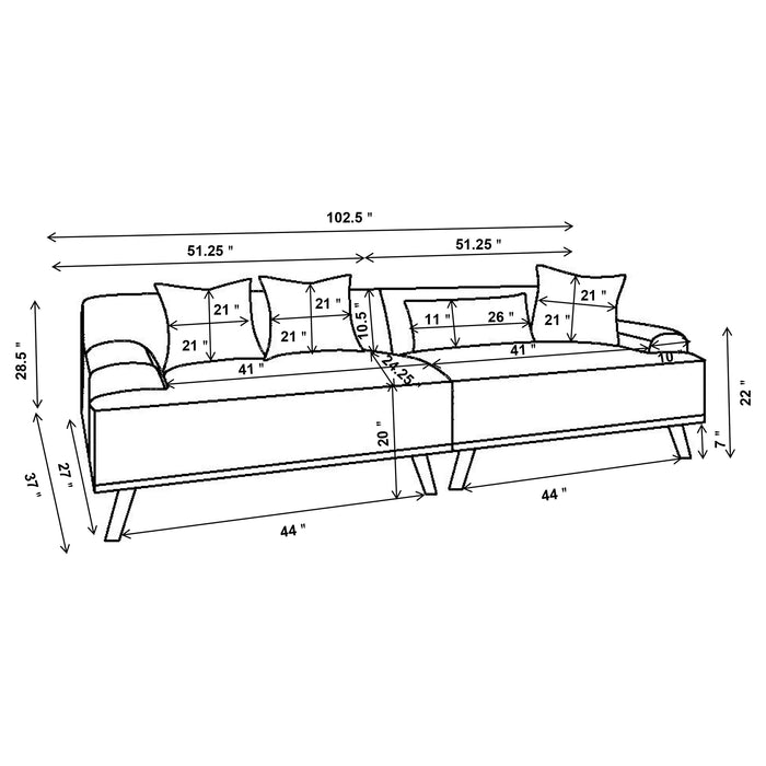 Elizabeth Stationary Sofa - U&U Home Budget Furniture (Carteret, NJ)