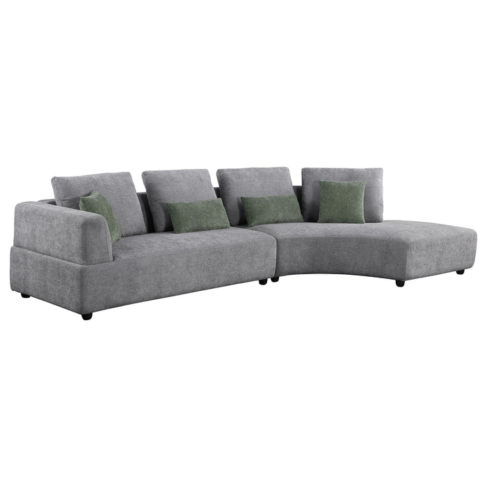 Toscano 134-inch Upholstered Sectional Sofa Grey - U&U Home Budget Furniture (Carteret, NJ)