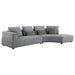 Toscano 134-inch Upholstered Sectional Sofa Grey - U&U Home Budget Furniture (Carteret, NJ)