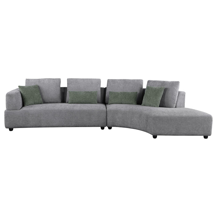 Toscano 134-inch Upholstered Sectional Sofa Grey - U&U Home Budget Furniture (Carteret, NJ)