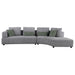 Toscano 134-inch Upholstered Sectional Sofa Grey - U&U Home Budget Furniture (Carteret, NJ)