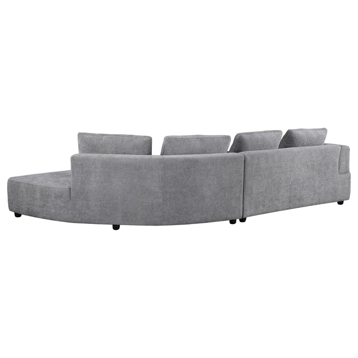 Toscano 134-inch Upholstered Sectional Sofa Grey - U&U Home Budget Furniture (Carteret, NJ)