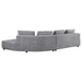 Toscano 134-inch Upholstered Sectional Sofa Grey - U&U Home Budget Furniture (Carteret, NJ)