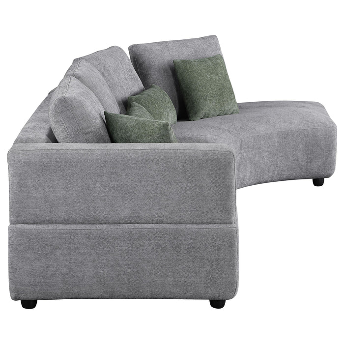 Toscano 134-inch Upholstered Sectional Sofa Grey - U&U Home Budget Furniture (Carteret, NJ)