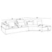 Toscano 134-inch Upholstered Sectional Sofa Grey - U&U Home Budget Furniture (Carteret, NJ)