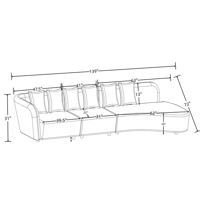Fayette Stationary Sectionals - U&U Home Budget Furniture (Carteret, NJ)