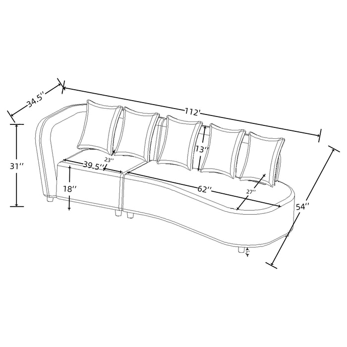 Fayette Stationary Sectionals Greige - U&U Home Budget Furniture (Carteret, NJ)