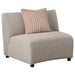 Fayette Upholstered Armless Chair Greige - U&U Home Budget Furniture (Carteret, NJ)