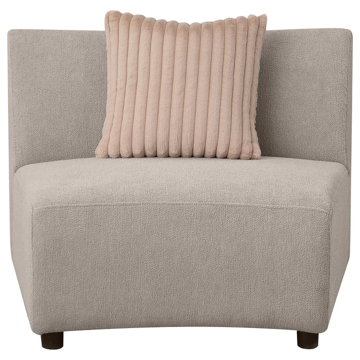 Fayette Upholstered Armless Chair Greige - U&U Home Budget Furniture (Carteret, NJ)