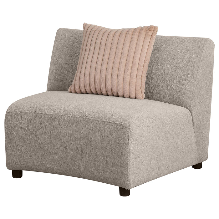 Fayette Upholstered Armless Chair Greige - U&U Home Budget Furniture (Carteret, NJ)