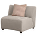 Fayette Upholstered Armless Chair Greige - U&U Home Budget Furniture (Carteret, NJ)