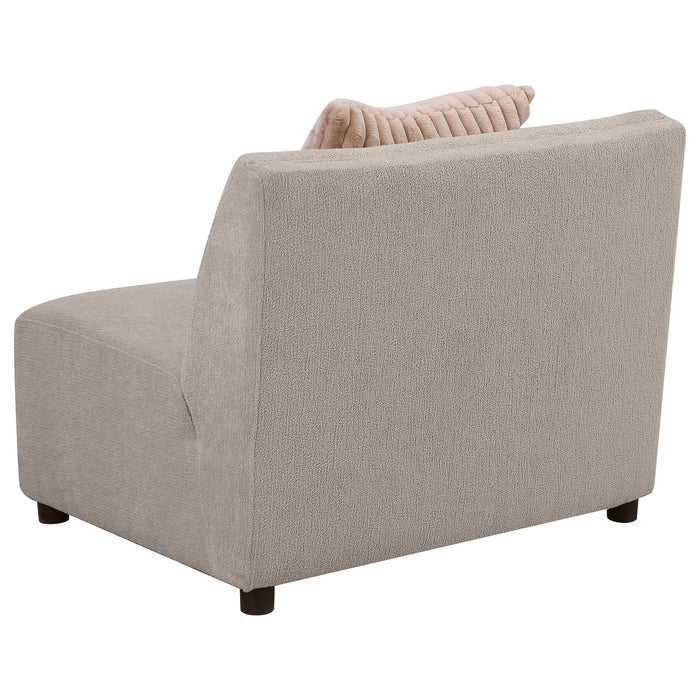 Fayette Upholstered Armless Chair Greige - U&U Home Budget Furniture (Carteret, NJ)