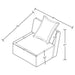 Fayette Upholstered Armless Chair Greige - U&U Home Budget Furniture (Carteret, NJ)