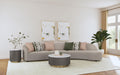 Fayette Upholstered Armless Chair Greige - U&U Home Budget Furniture (Carteret, NJ)