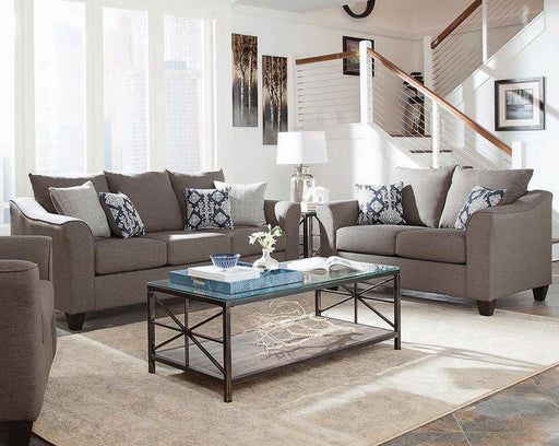 Salizar Upholstered Flared Arm Living Room Set Grey - U&U Home Budget Furniture (Carteret, NJ)