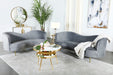 Sophia 2-piece Upholstered Living Room Set with Camel Back Grey and Gold - U&U Home Budget Furniture (Carteret, NJ)