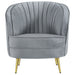 Sophia Upholstered Chair Grey and Gold - U&U Home Budget Furniture (Carteret, NJ)