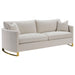 Corliss Upholstered Arched Arms Sofa Beige - U&U Home Budget Furniture (Carteret, NJ)