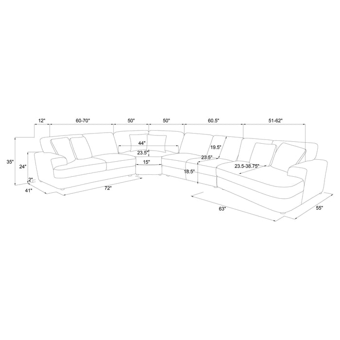 Emberson Upholstered Modular Sectional Sofa Ivory - U&U Home Budget Furniture (Carteret, NJ)