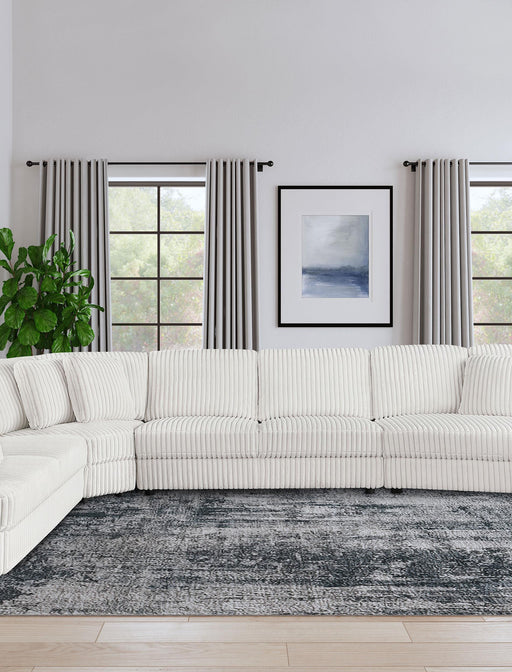 Emberson Upholstered Armless Loveseat Ivory - U&U Home Budget Furniture (Carteret, NJ)