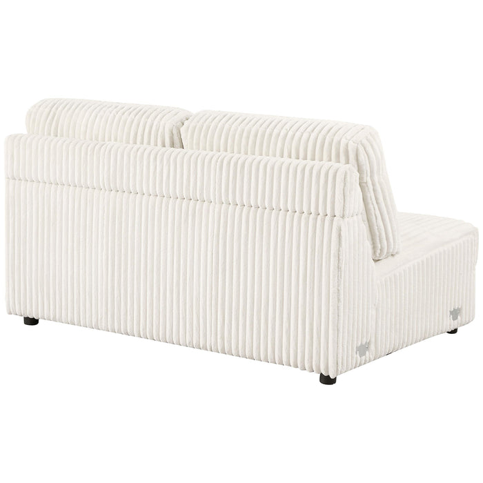 Emberson Upholstered Armless Loveseat Ivory - U&U Home Budget Furniture (Carteret, NJ)