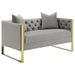 Eastbrook Tufted Back Loveseat Grey - U&U Home Budget Furniture (Carteret, NJ)