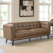 Thatcher Upholstered Button Tufted Sofa Brown - U&U Home Budget Furniture (Carteret, NJ)