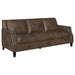 Leaton Upholstered Recessed Arms Sofa Brown Sugar - U&U Home Budget Furniture (Carteret, NJ)