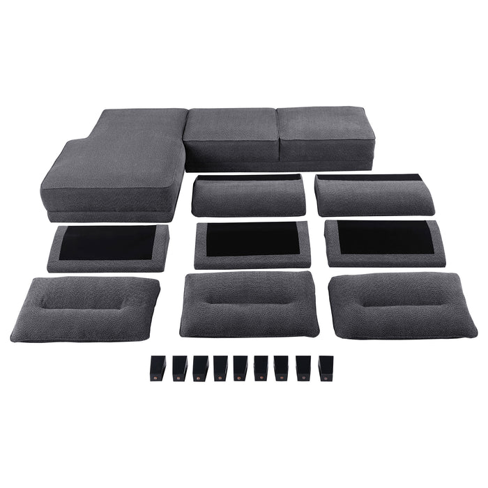Caspian Stationary Sectionals - U&U Home Budget Furniture (Carteret, NJ)