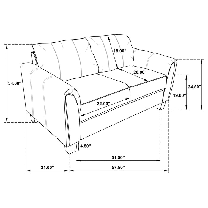 Davis Stationary Loveseat - U&U Home Budget Furniture (Carteret, NJ)