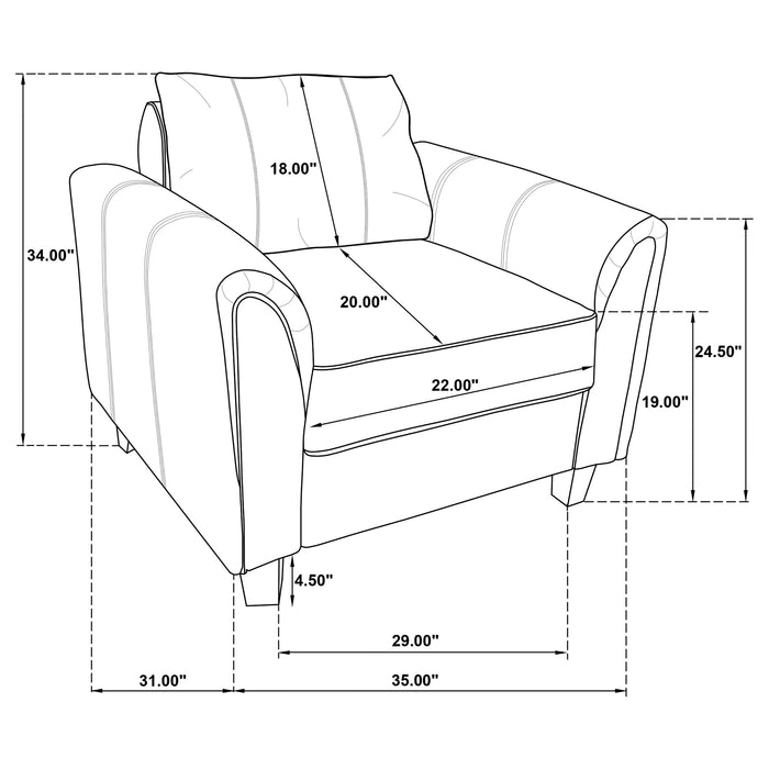 Davis Accent Chair - U&U Home Budget Furniture (Carteret, NJ)