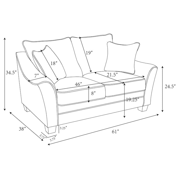 Tomkins Stationary Loveseat - U&U Home Budget Furniture (Carteret, NJ)
