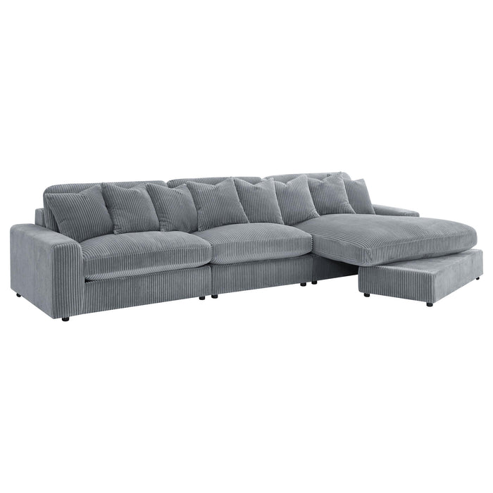 Blaine Upholstered Reversible Chaise Sectional Sofa - U&U Home Budget Furniture (Carteret, NJ)