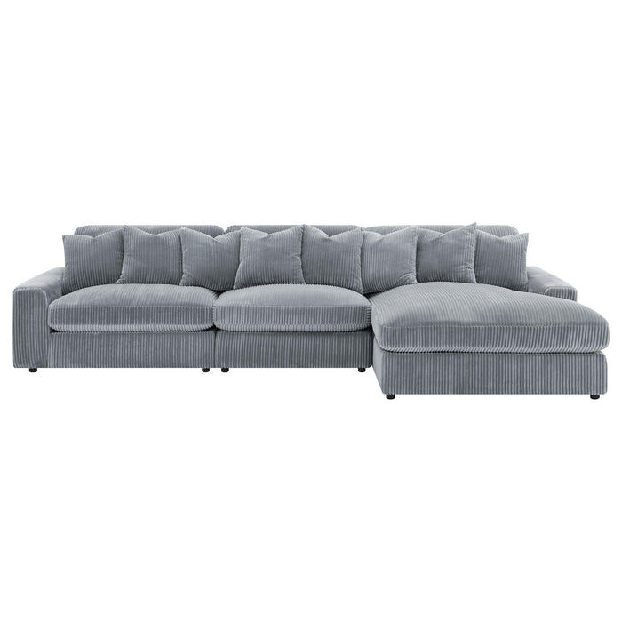 Blaine Upholstered Reversible Chaise Sectional Sofa - U&U Home Budget Furniture (Carteret, NJ)