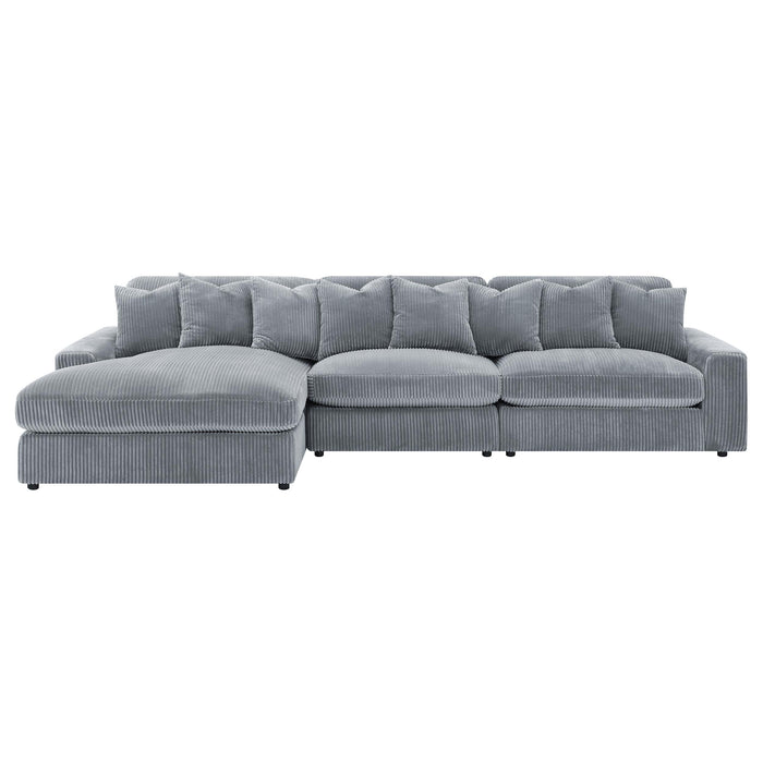 Blaine Upholstered Reversible Chaise Sectional Sofa - U&U Home Budget Furniture (Carteret, NJ)