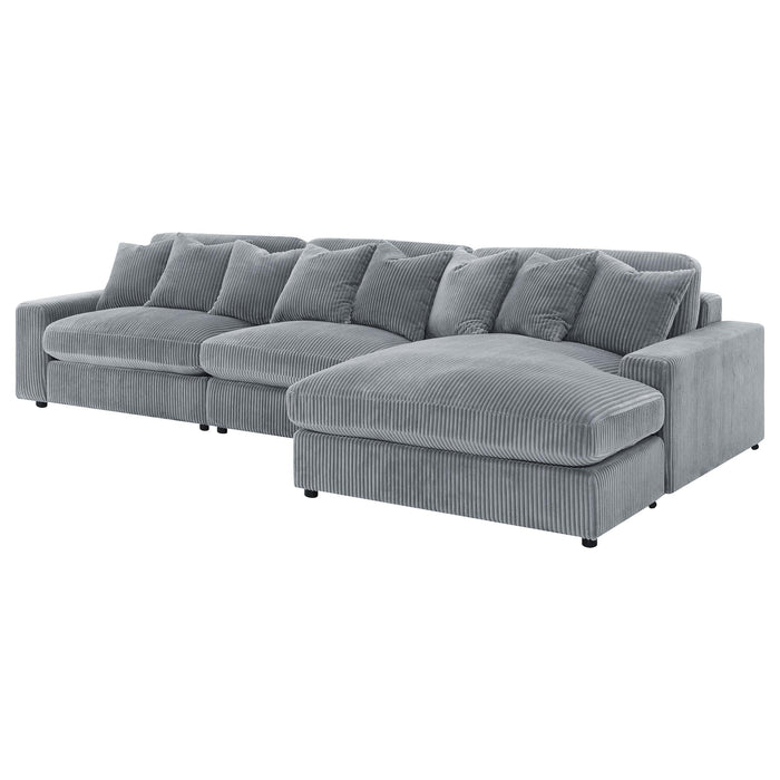Blaine Upholstered Reversible Chaise Sectional Sofa - U&U Home Budget Furniture (Carteret, NJ)