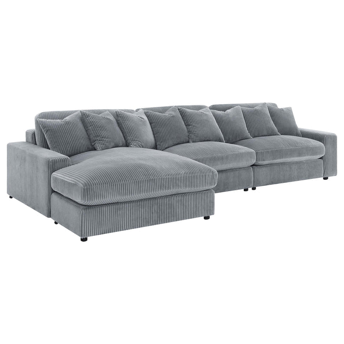 Blaine Upholstered Reversible Chaise Sectional Sofa - U&U Home Budget Furniture (Carteret, NJ)