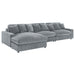 Blaine Upholstered Reversible Chaise Sectional Sofa - U&U Home Budget Furniture (Carteret, NJ)