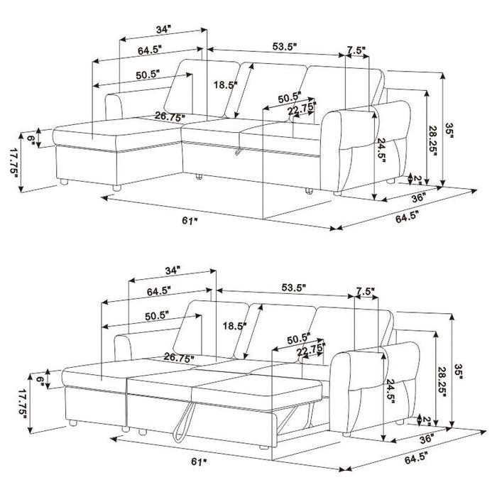 Samantha Sleeper Sectionals 2 - U&U Home Budget Furniture (Carteret, NJ)