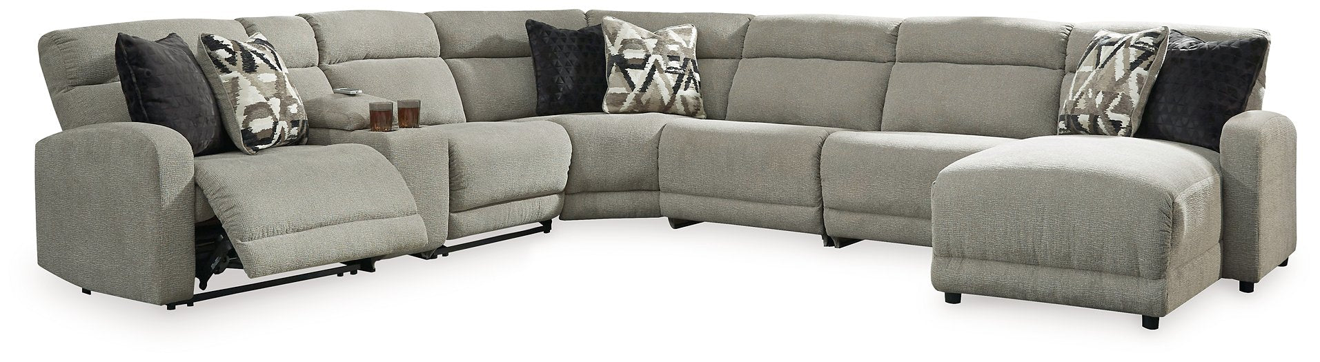 Colleyville Power Reclining Sectional with Chaise - U&U Home Budget Furniture (Carteret, NJ)